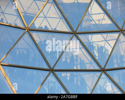 Abstract pattern of the roof of a geodesic dome, with the outlines of ...
