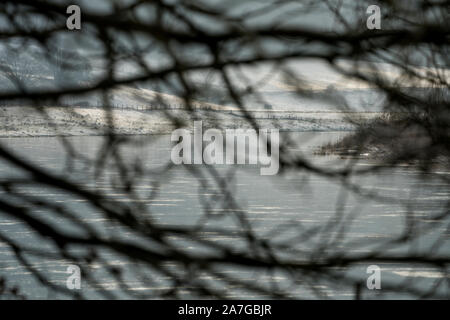 Weser River near Oberweser, Upper Weser Valley,  Weser Uplands, Weserbergland, Hesse, Germany Stock Photo