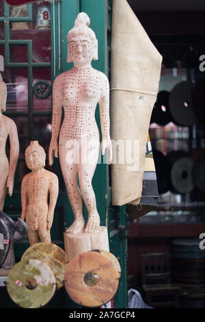 Acupuncture  Dummy Figure in a Traditional Beijing Shop Stock Photo