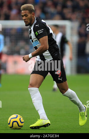 London, UK. 02nd Nov, 2019. Joelinton of Newcastle United in action. Premier League match, West Ham United v Newcastle Utd at the London Stadium, Queen Elizabeth Olympic Park in London on Saturday 2nd November 2019. this image may only be used for Editorial purposes. Editorial use only, license required for commercial use. No use in betting, games or a single club/league/player publications . pic by Steffan Bowen/Andrew Orchard sports photography/Alamy Live news Credit: Andrew Orchard sports photography/Alamy Live News Stock Photo