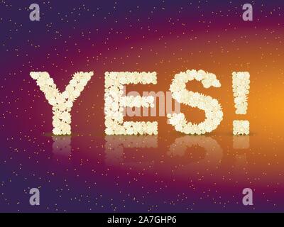 Banner Yes. Speech bubble, poster and sticker concept with text Yes. Icon message Yes for banner, poster. Design for speech, message, social network. Stock Vector