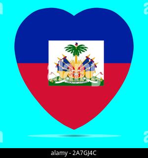 Haiti Flag In Heart Shape Vector illustration eps 10. Stock Vector
