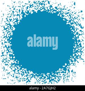 vector winter round snow border background with copy space. christmas holiday frame with abstract snowflakes. xmas season illustration Stock Vector