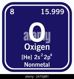 Oxygen Periodic Table of the Elements Vector illustration eps 10. Stock Vector