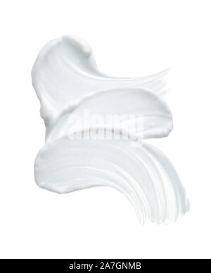 White texture and smear of face cream or white acrylic paint isolated on  white background Stock Photo - Alamy