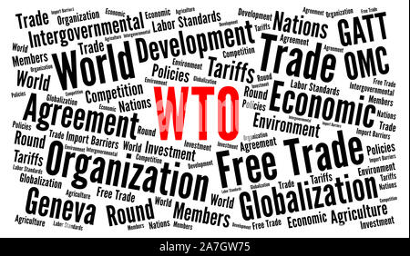 WTO, world trade organization word cloud Stock Photo