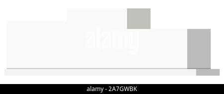 Flat design vector illustration of white winner podium mock up isolated on white background. Stock Vector