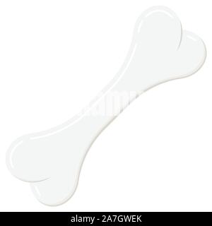 Cartoon white dog or human bone icon template isolated on white background. Stock Vector