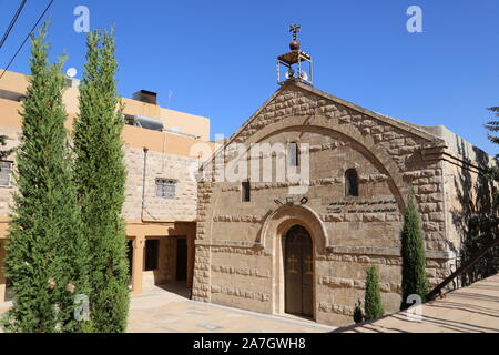 Greek Melkite Catholic Church of St George, King Hussein Street, Madaba, Madaba Governorate, Jordan, Middle East Stock Photo