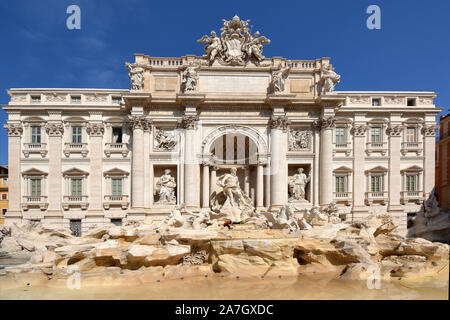 Trevi fountain at the Piazza di Trevi in Rome - Italy. Stock Photo