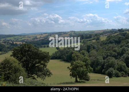 Rolling hills over Monmouthshire countryside Stock Photo