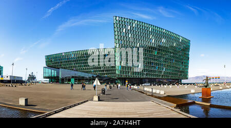 The Harpa concert and conference center hall, located in the center of Reykjavik, Iceland. Stock Photo
