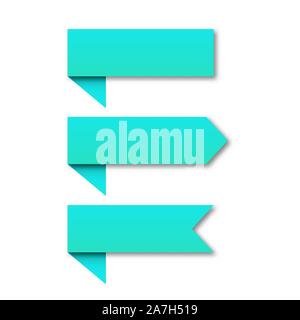 Set of vector paper banners. Colored elements of infographic design. Vector infographic elements isolated Stock Vector