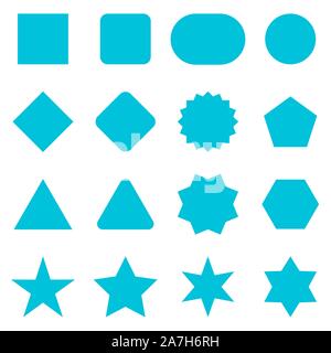 Set of flat plates of different shapes. Vector icons of different forms isolated. Stock Vector