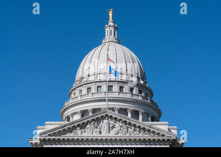 Wisconsin State Capitol Building in Madison, Wisconsin Stock Photo