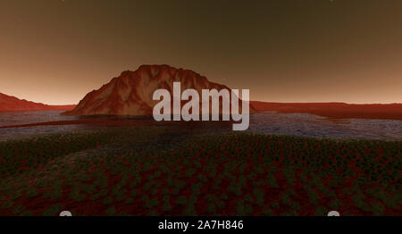 Terraforming Mars like Planet extremely detailed and realistic 3d image Stock Photo