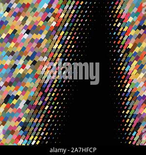 Flat colored ornament with retro halftone styled rectangles Stock Vector