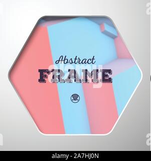 Abstract frame with rose quartz and serenity cubes Stock Vector