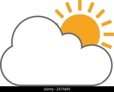 Sun cloud icon design template vector isolated Stock Vector