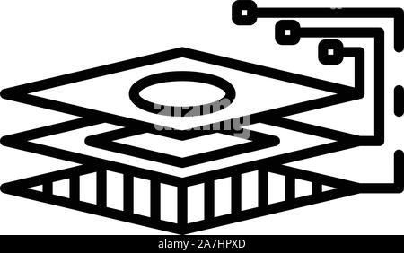 Layer robot technology icon, outline style Stock Vector