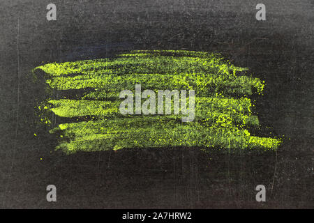 Grunge green chalk art brush in square line shape on black board background. Decoration and design element Stock Photo