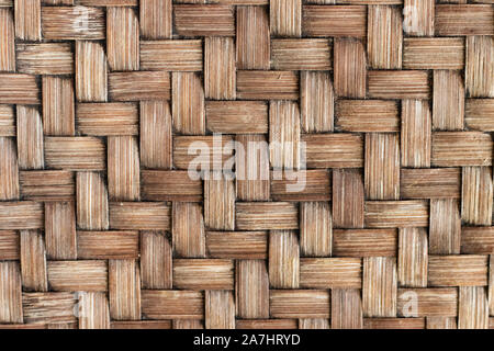 Closed up wooden weave texture background Stock Photo