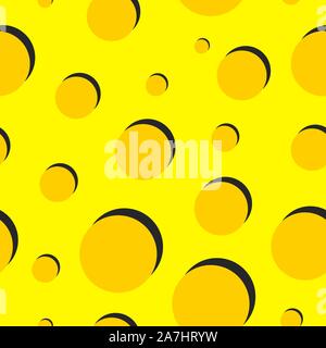 Circle seamless pattern for textile, repeat geometric background, abstract round print, vector yellow texture Stock Vector