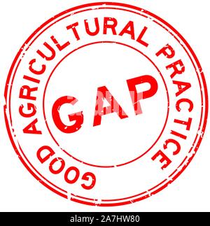 Grunge red GAP (abbreviation of good agricultural practice) word round rubber seal stamp on white background Stock Vector