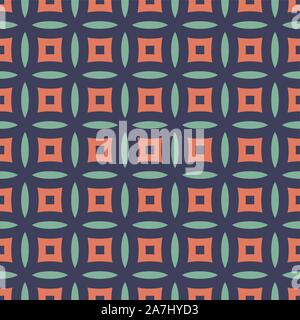 Flat vector design seamless geometry pattern background of lines and dots forming eyes in the center Stock Vector