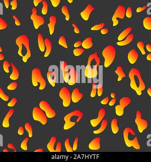leopard print, seamless gradient animal pattern, vector neon organic shapes, color vector fashion background Stock Vector