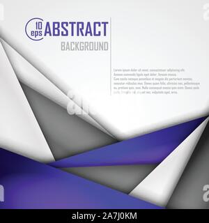 Abstract background of purple, white and black origami paper. Vector illustration Stock Vector