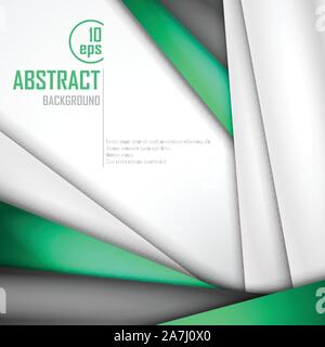 Abstract background of green, white and black origami paper. Vector illustration Stock Vector