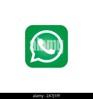 18, October, 2019. Minsk, Belarus. Social networks, whatsapp icon Stock Vector