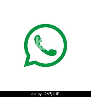 18, October, 2019. Minsk, Belarus. Social networks, whatsapp icon Stock Vector