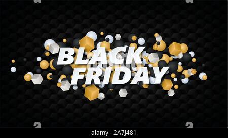 Black Friday Poster or banner with boxes . Vector illustration EPS10 Stock Vector