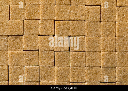 Cane sugar cubes full frame close up Stock Photo