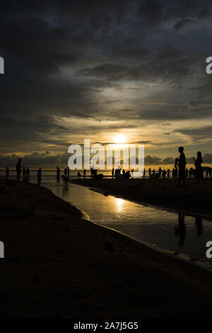 a view of the beach during sunset Stock Photo