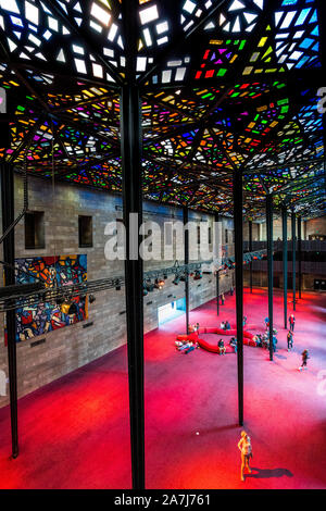 2 Nov 19. Melbourne, Victoria. Stained glass roof in  the  National Gallery of Victoria Stock Photo