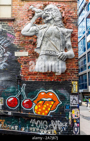 AC/DC lane is a famous location for street art in the city of Melbourne.Melbourne, Australia. Stock Photo