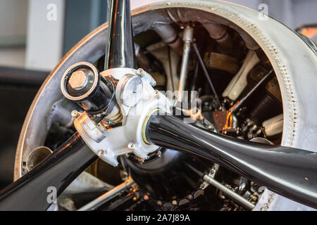 OLD WARDEN, BEDFORDSHIRE, UK ,OCTOBER 6, 2019. A propeller, also called an airscrew. Race Day at Shuttleworth Stock Photo