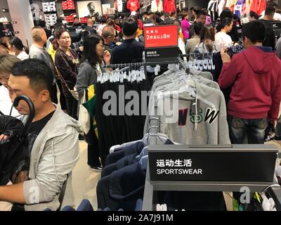 A pair of Nike's limited edition self-lacing Back to the Future shoes is  displayed at a store in Wuhan city, central China's Hubei province, 13 Janu  Stock Photo - Alamy