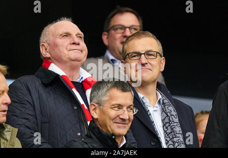 Football Eintracht Frankfurt - FC Bayern Munich , Frankfurt, November 02, 2019. Uli HOENESS (FCB President ), FCB President and chairman, Jan-Christian Dreesen ,  managing financial director FCB Herbert HAINER, Ex CEO Adidas Vorstandsvorsitzender, new FCB president,   EINTRACHT FRANKFURT - FC BAYERN MUNICH 5-1  - DFL REGULATIONS PROHIBIT ANY USE OF PHOTOGRAPHS as IMAGE SEQUENCES and/or QUASI-VIDEO -  1.German Soccer League , Frankfurt, November 02, 2019,  Season 2019/2020, matchday 10, münchen © Peter Schatz / Alamy Live News Stock Photo