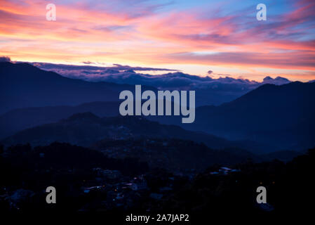 SUnrise at Mines View Park, Baguio, Philippines. Stock Photo