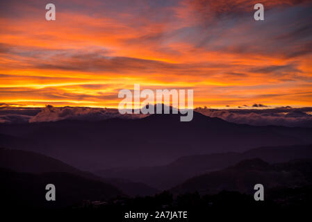 SUnrise at Mines View Park, Baguio, Philippines. Stock Photo