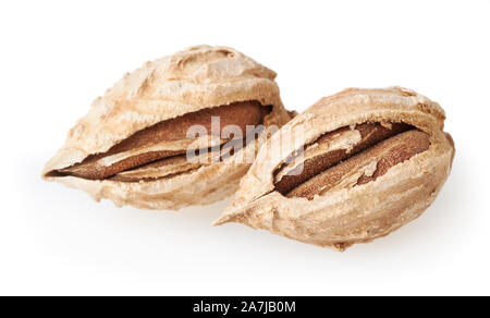 Almond nuts isolated on white background with clipping path Stock Photo