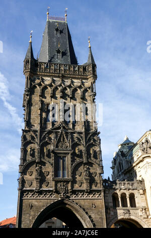 The Powder Tower, Prague Prasna Brana Stock Photo