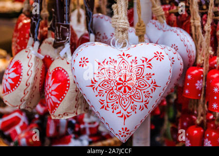 Christmas decorations at the Christmas Market in Salzburg, Austria. Stock Photo