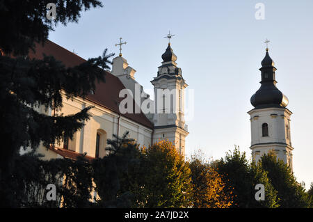 View of the Church of the Assumption of the Blessed Virgin Mary. Pinsk, Republic of Belarus. Former Franciscan College. Historical and cultural value. Stock Photo