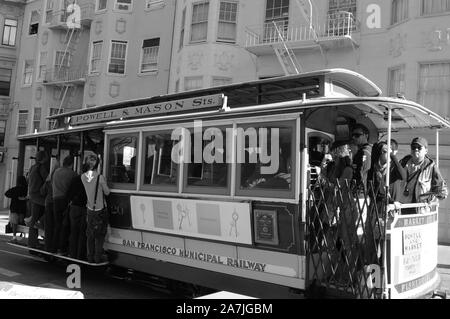 Powell and Mason Street San Francisco Municipal Railway Tram in San Francisco USA Stock Photo