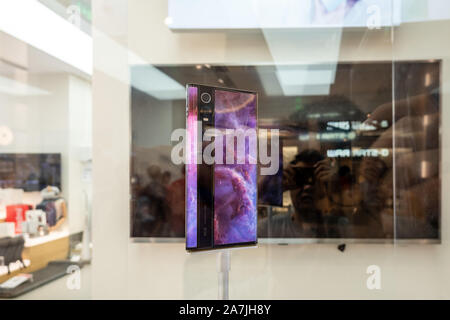 A MIX Alpha phone is displayed in a Millet House in Shanghai, China, 28 September 2019. Stock Photo